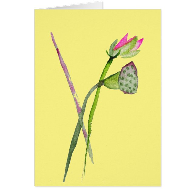 Cartão Arte budista da flor rosa Lotus Zen (Frente)