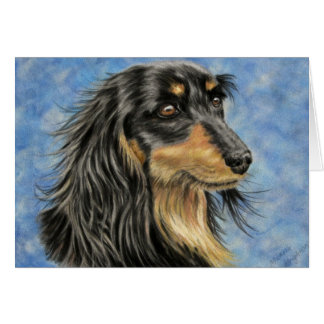 Cartão Arte Canina - Arte Dachshund de Longa Duração
