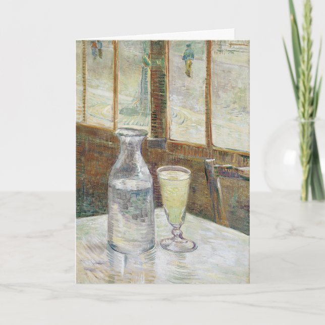 Cartão Arte Clássica de Van Gogh Café Absinto Paris (Frente)