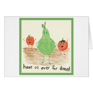 Cartão Arte Comida infantil, verde