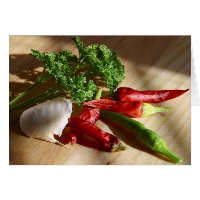 Cartão Arte culinária picante (Frente Horizontal)