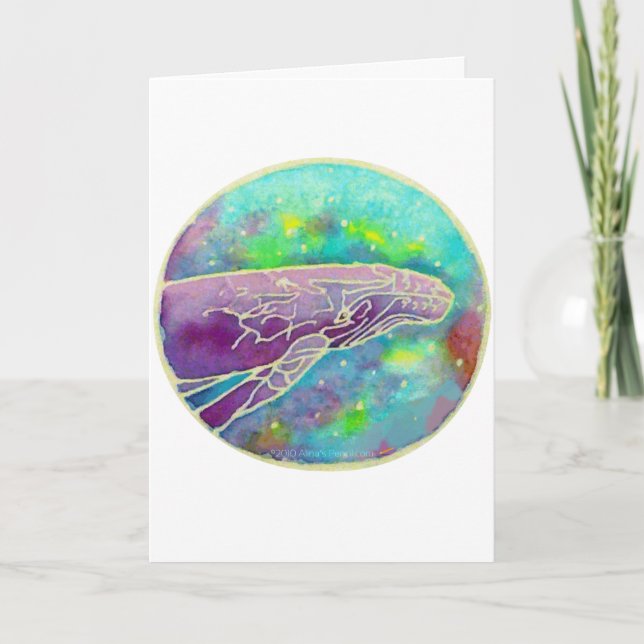 Cartão Arte da baleia de Humpback do Batik (Frente)