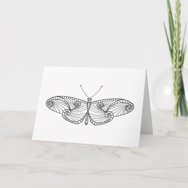 Cartão Arte da Borboleta Inspirada (Frente)