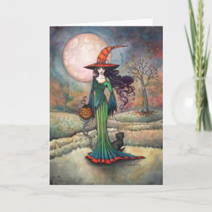 Cartão Arte da Bruxa do Halloween da Valley Moon de Molly