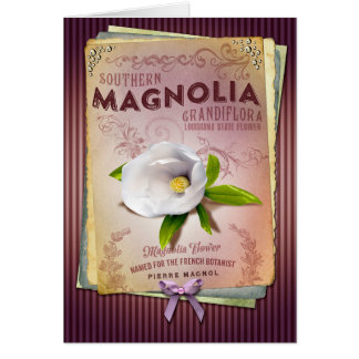 Cartão Arte da flor da magnólia de Louisiana da coleção