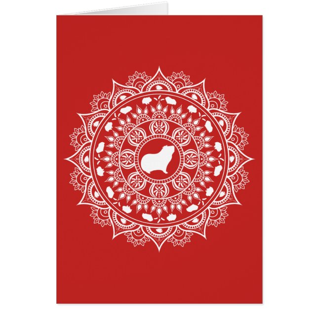 Cartão Arte da mandala da cobaia (Frente)