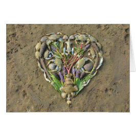 Cartão Arte da natureza do coração da costa