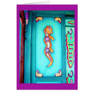 Cartão Arte da parede do lagarto