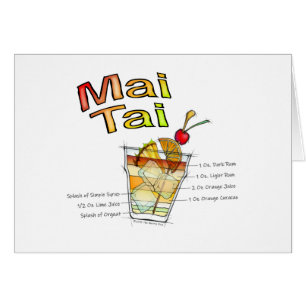 CARTÃO ARTE DA RECEITA DO COCKTAIL DO MAI TAI