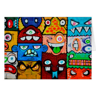 Cartão Arte da rua dos grafites de NY - monstro parvos