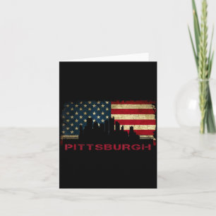 Cartão arte da silhueta da cidade de Pittsburgh bandeira