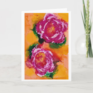 Cartão "Arte da tinta do álcool dos rosas selvagens" -