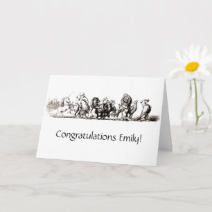 Cartão Arte de animal fofo unicórnio leão elefante zoológ