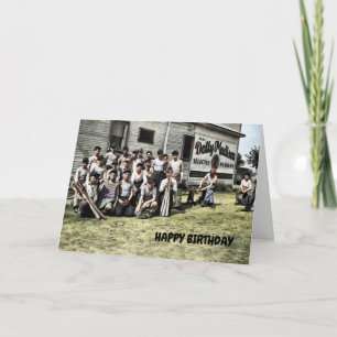 CARTÃO ARTE DE BEISBOL VINTAGE FOTO MENINOS BEISBOL CRIAN