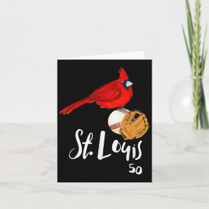 Cartão Arte de Beisebol Número 50 do Cardinal Vermelho de