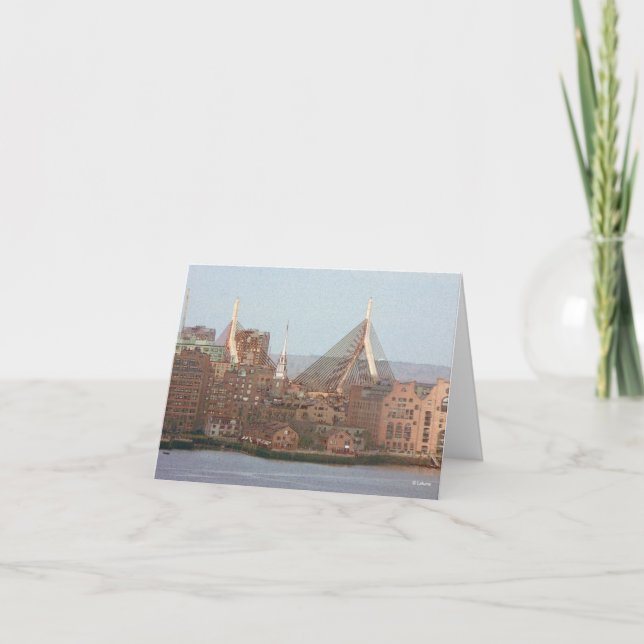 Cartão Arte de Boston--pensamento de você (Frente)