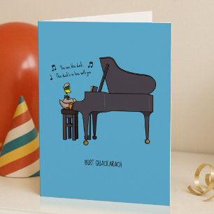 Cartão Arte de Burt Quackarach Pato Toca Piano Engraçado