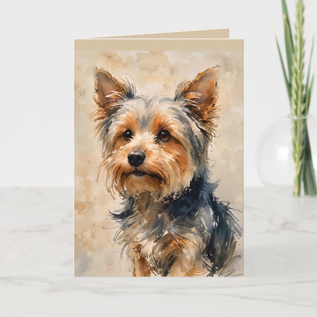 Cartão Arte de Cachorro Yorkshire Terrier  (Frente)