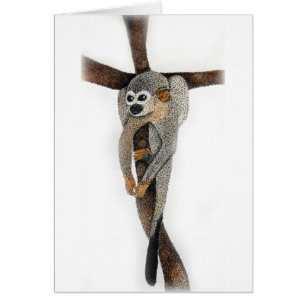 Cartão arte de caneta de macaco-aranha