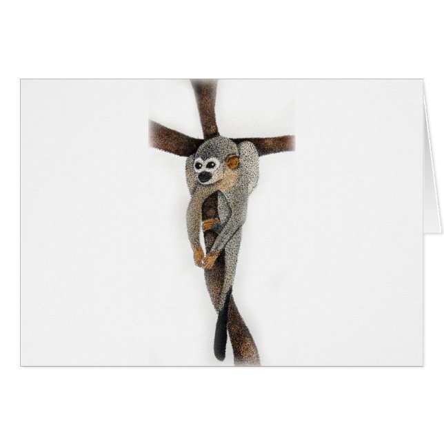 Cartão arte de caneta de macaco-aranha (Frente Horizontal)