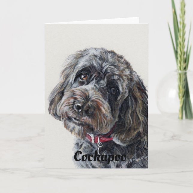 Cartão Arte de cão Cockapoo (Frente)