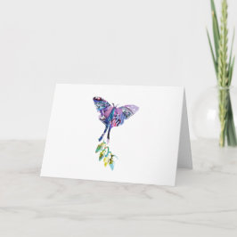 Cartão Arte de colagem insetos arte BUTTERFLY XMAS LUZ