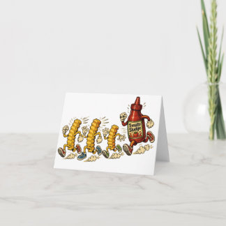 Cartão Arte de comida de desenho animado engraçado
