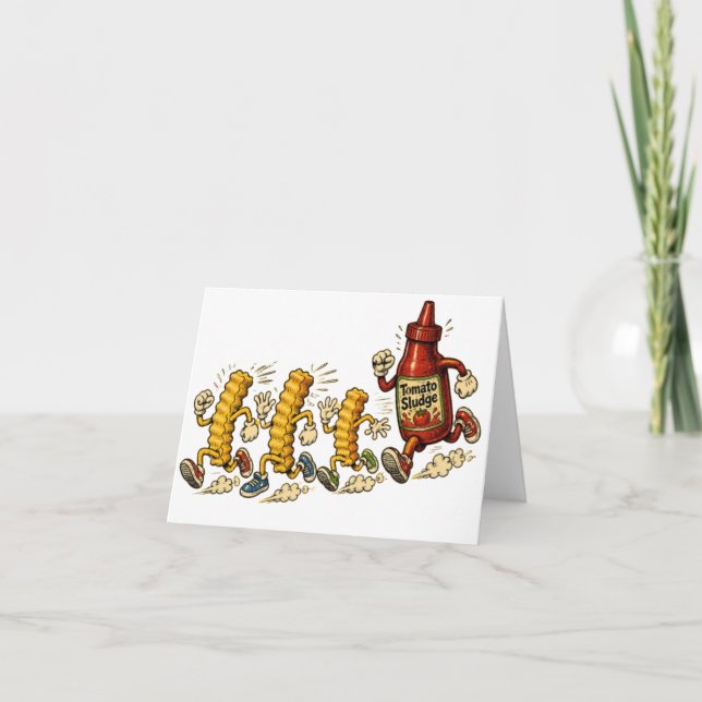 Cartão Arte de comida de desenho animado engraçado (Frente)