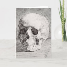 Cartão Arte de Crânios Gráficos: Design de Tinta Minimali