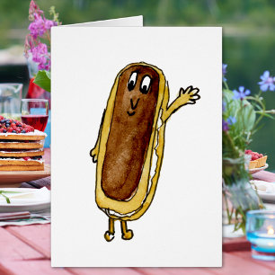 Cartão Arte de desenho animado de bolo excêntrico de choc