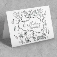 Arte de Doodle de Aniversário Personalizada