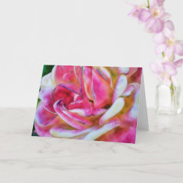 Cartão Arte de Estilo de Aquarela Rosa Cor-de-rosa-rosa e