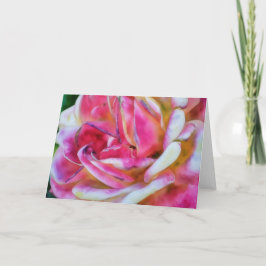 Cartão Arte de Estilo de Aquarela Rosa Cor-de-rosa-rosa e