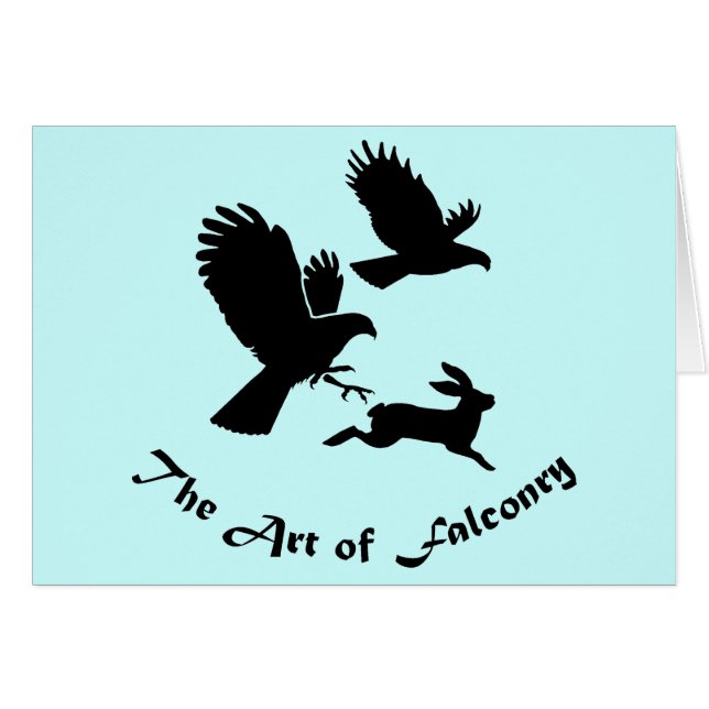 Cartão Arte de Falconry - Harris Hawks (Frente Horizontal)