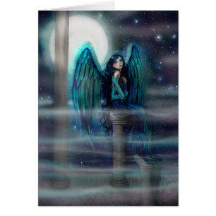 Cartão Arte de Fantasia do Anjo Guia Espiritual por Molly