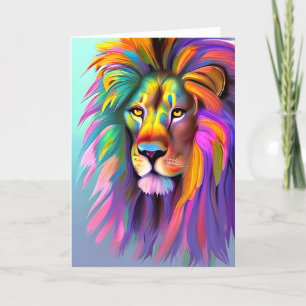 Cartão Arte de Fantasia Mística com abstrato Lion