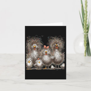 Cartão Arte De Frango Engraçado Colorida, Galinha Louca