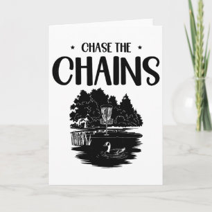 Cartão Arte de Frisbee de Disc Golf Chase The Chains