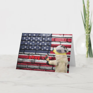 Cartão Arte de grafite na parede "Love USA".