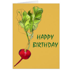 Cartão Arte de ilustração com aquarela vegetal de rabanet