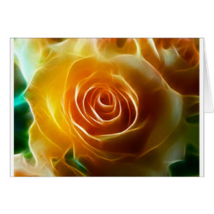 Cartão Arte de incandescência da flor do Fractal da flor