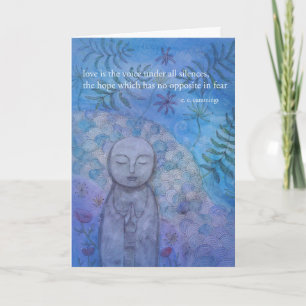 Cartão Arte de Jizo com Amor Silencioso Ajuda Apoia Amiza
