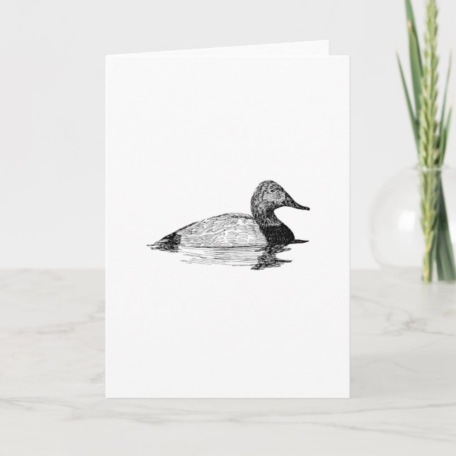 Cartão Arte de Linha de Canvasback (Frente)