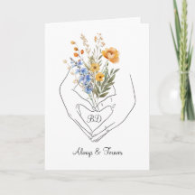 Arte de Linha Floral de Coração de Casal