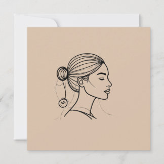 Cartão Arte de Linha Mulher Elegante