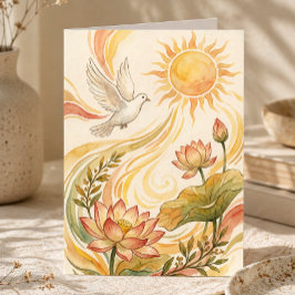 Cartão Arte de Luz Solar Espiritual | Cura com a Pomba & 