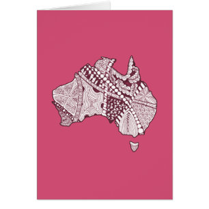 Cartão Arte de Mapa Australiana