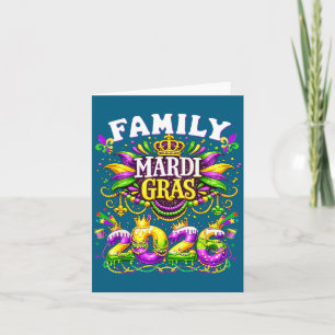 Cartão Arte de Mardi Gras Familiar Fazendo Memórias