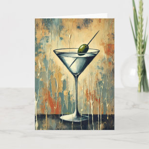 Cartão Arte de Martini em Mídia Mista do Meio do Século