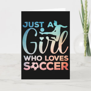 Cartão Arte de Menina de Futebol Para Meninas Crianças Me